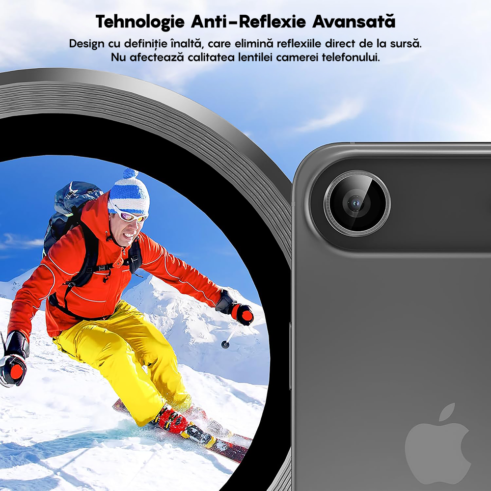 Folie Sticla Lentile Camera MaxDefense+ - iPhone 17 Air - Argintiu