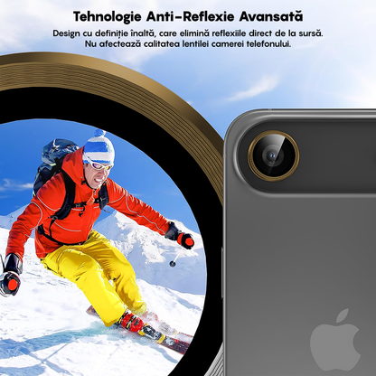 Folie Sticla Lentile Camera MaxDefense+ - iPhone 17 Air - Auriu