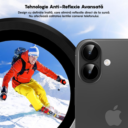 Folie Sticla Lentile Camera MaxDefense+ - iPhone 17 - Negru