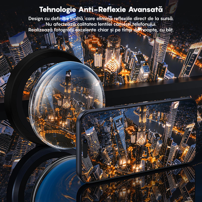 Folie Sticla Lentile Camera MaxDefense+ - iPhone 17 Pro / 17 Pro Max - Negru