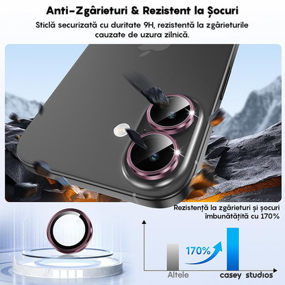 Folie Sticla Lentile Camera MaxDefense+ - iPhone 17 - Roz
