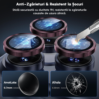 Folie Sticla Lentile Camera MaxDefense+ - iPhone 17 Pro / 17 Pro Max - Roz