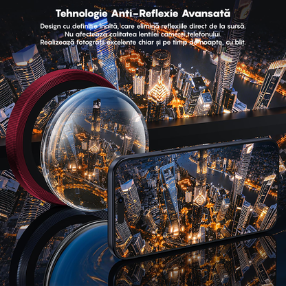 Folie Sticla Lentile Camera MaxDefense+ - iPhone 17 Pro / 17 Pro Max - Rosu