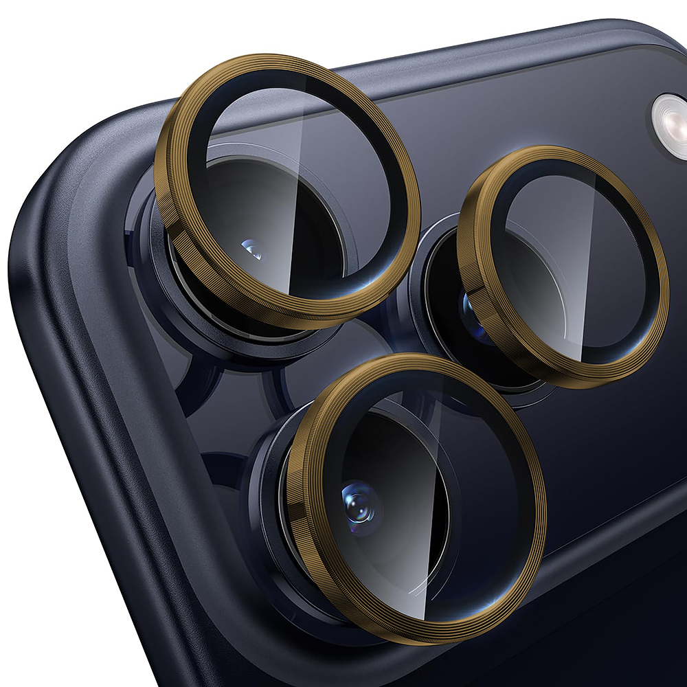 Folie Sticla Lentile Camera MaxDefense+ - iPhone 17 Pro / 17 Pro Max - Auriu