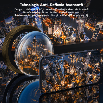 Folie Sticla Lentile Camera MaxDefense+ - iPhone 17 Pro / 17 Pro Max - Auriu