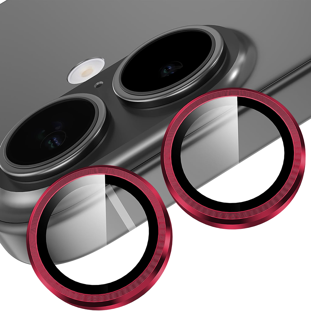 Folie Sticla Lentile Camera MaxDefense+ - iPhone 17 - Rosu