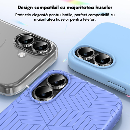 Folie Sticla Lentile Camera MaxDefense+ - iPhone 17 - Argintiu