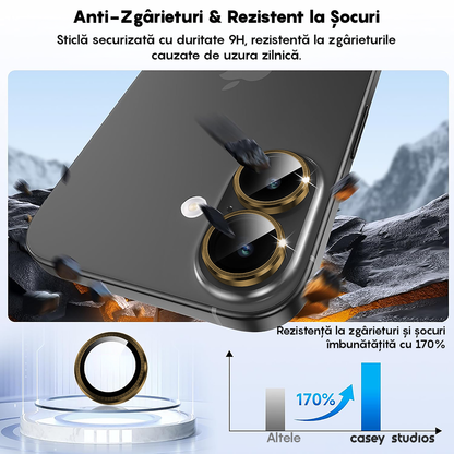 Folie Sticla Lentile Camera MaxDefense+ - iPhone 17 - Auriu