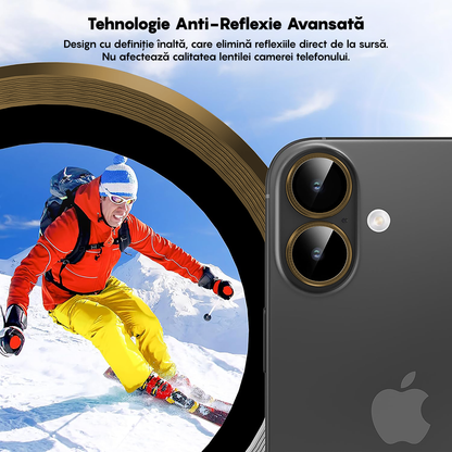 Folie Sticla Lentile Camera MaxDefense+ - iPhone 17 - Auriu