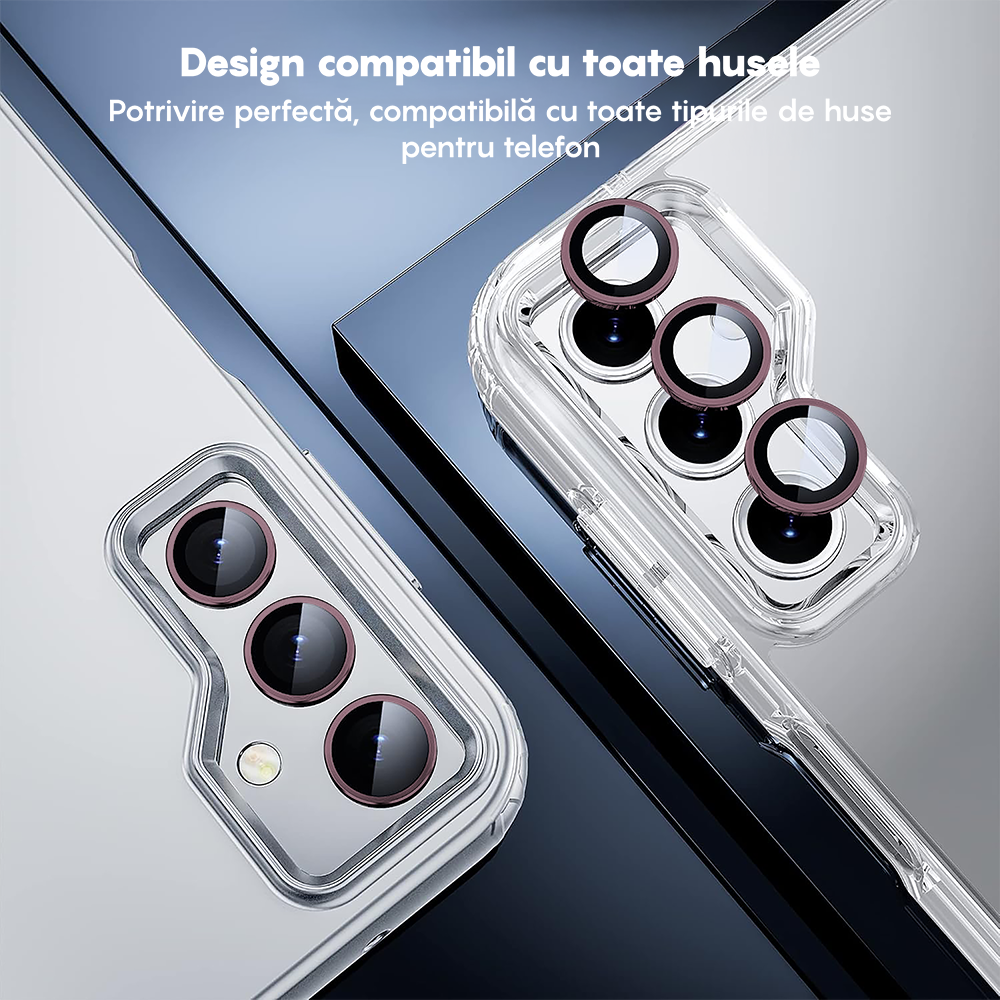 Folie Sticla Lentile Camera MaxDefense+ - Samsung Galaxy A16 - Roz