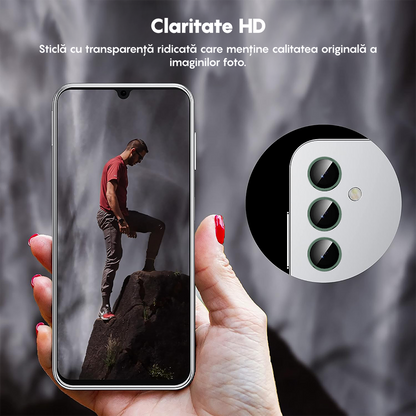 Folie Sticla Lentile Camera MaxDefense+ - Samsung Galaxy A34 - Verde