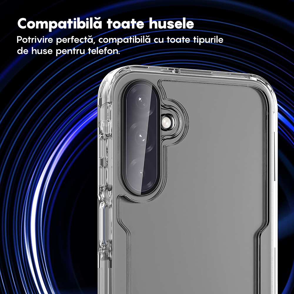 Folie Sticla Lentile Camera MaxDefense+ - Samsung Galaxy A56 / A36 - Negru