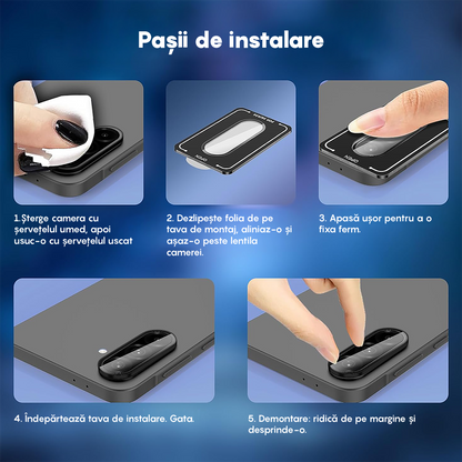 Folie Sticla Lentile Camera MaxDefense+ - Samsung Galaxy A56 / A36 - Negru