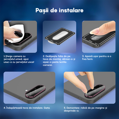 Folie Sticla Lentile Camera MaxDefense+ - Samsung Galaxy A56 / A36 - Roz