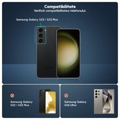 Folie Sticla Lentile Camera MaxDefense+ - Samsung Galaxy S23 / S23 Plus - Verde