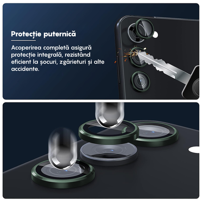 Folie Sticla Lentile Camera MaxDefense+ - Samsung Galaxy S23 / S23 Plus - Verde