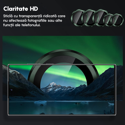 Folie Sticla Lentile Camera MaxDefense+ - Samsung Galaxy S24 Ultra - Verde