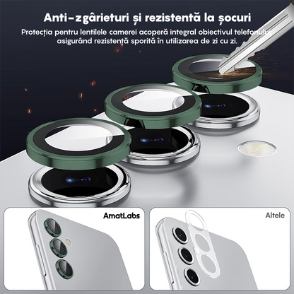 Folie Sticla Lentile Camera MaxDefense+ - Samsung Galaxy S25 Plus - Verde