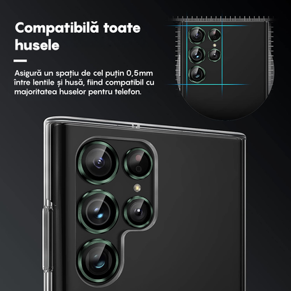 Folie Sticla Lentile Camera MaxDefense+ - Samsung Galaxy S25 Ultra - Verde