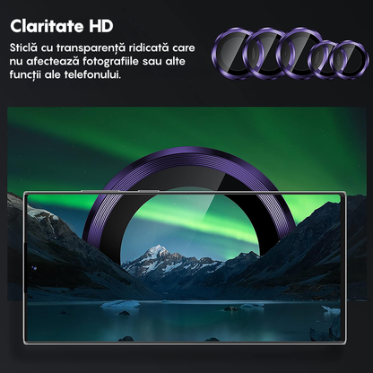 Folie Sticla Lentile Camera MaxDefense+ - Samsung Galaxy S25 Ultra - Mov Inchis
