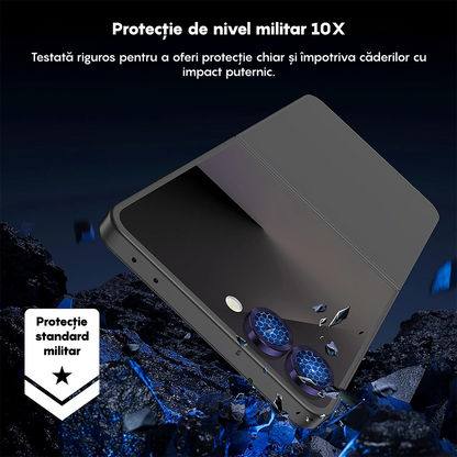 Folie Sticla Lentile Camera MaxDefense+ - Samsung Galaxy Z Flip5 - Mov Inchis