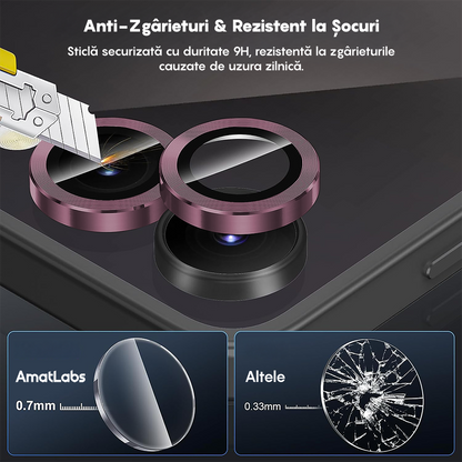 Folie Sticla Lentile Camera MaxDefense+ - Samsung Galaxy Z Flip5 - Roz