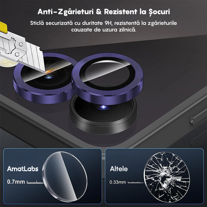 Folie Sticla Lentile Camera MaxDefense+ - Samsung Galaxy Z Fold7 - Mov Inchis