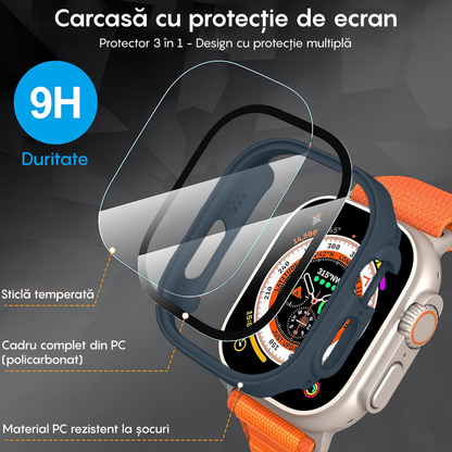 Carcasa 360° (Husa + Folie) - Apple Watch Ultra 1/Ultra 2 - 49MM - Midnight Blue