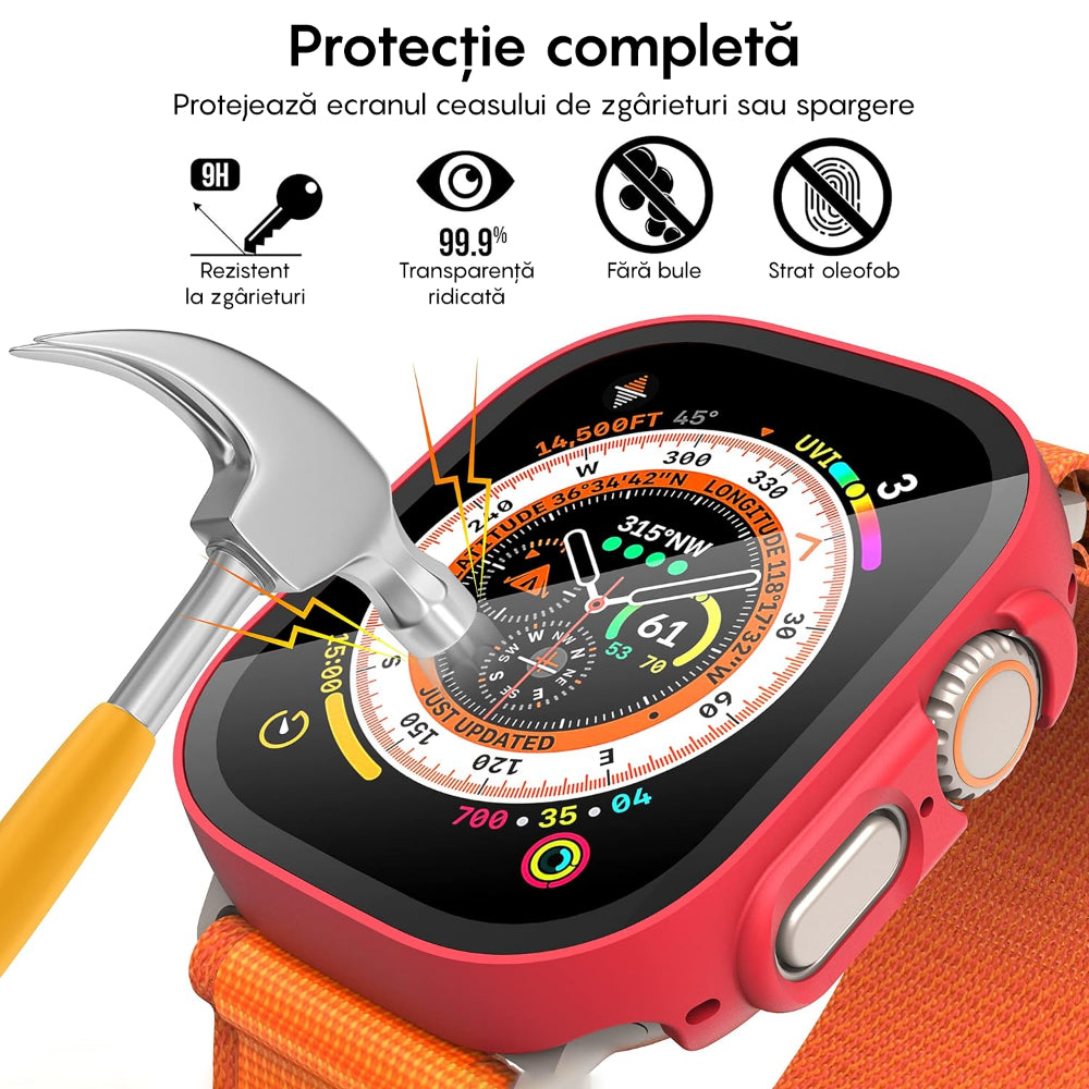 Carcasa 360° (Husa + Folie) - Apple Watch Ultra 1/Ultra 2 - 49MM - Red