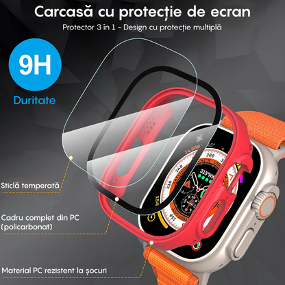 Carcasa 360° (Husa + Folie) - Apple Watch Ultra 1/Ultra 2 - 49MM - Red