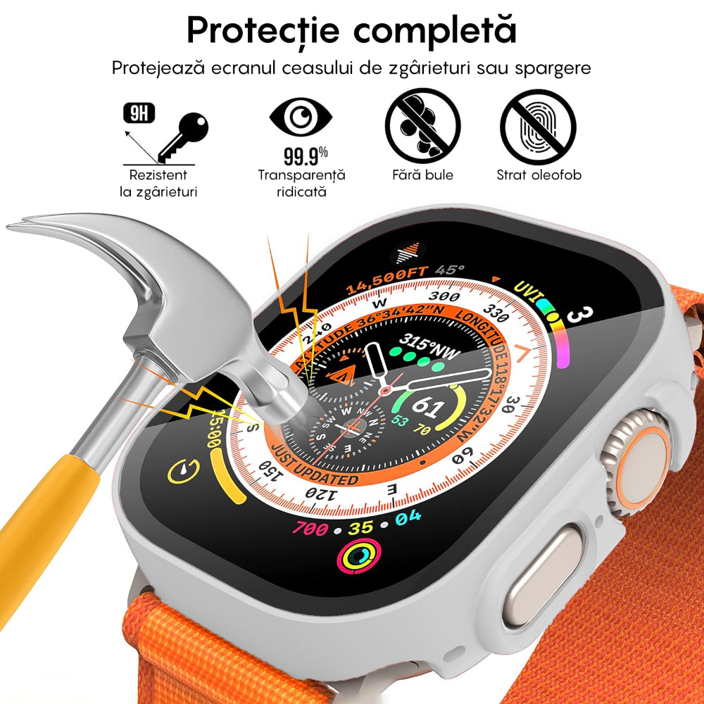 Carcasa 360° (Husa + Folie) - Apple Watch Ultra 1/Ultra 2 - 49MM - Silver