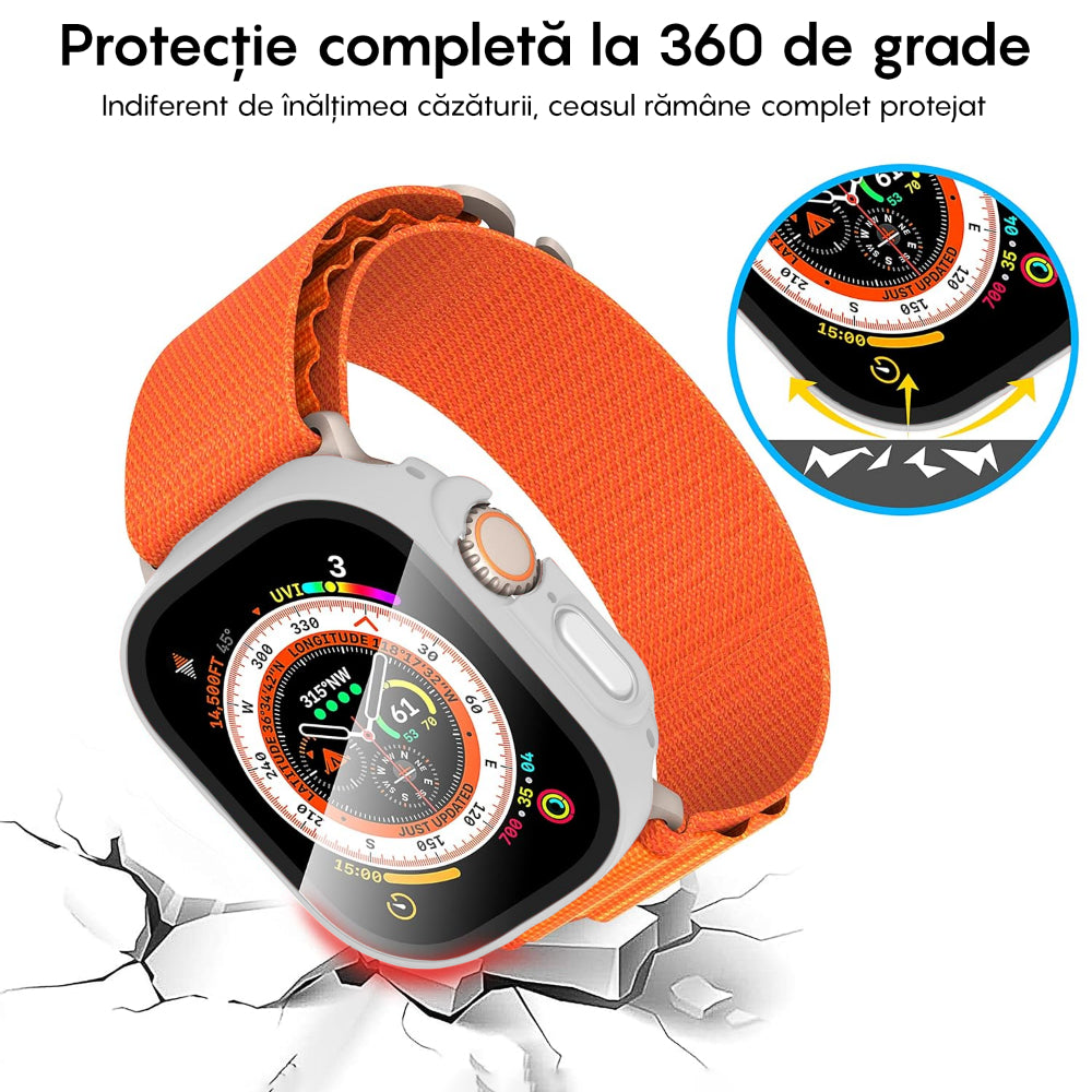Carcasa 360° (Husa + Folie) - Apple Watch Ultra 1/Ultra 2 - 49MM - Silver