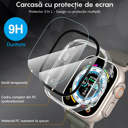 Carcasa 360° (Husa + Folie) - Apple Watch Ultra 1/Ultra 2 - 49MM - Clear