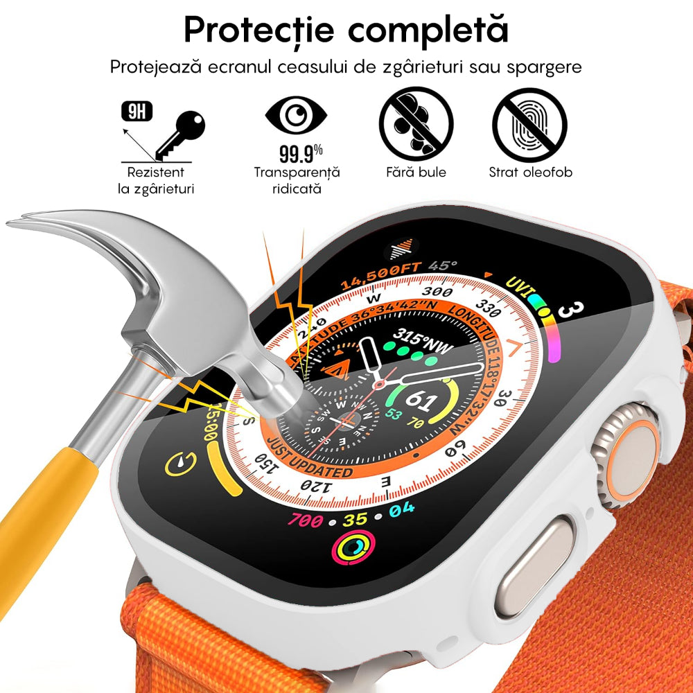 Carcasa 360° (Husa + Folie) - Apple Watch Ultra 1/Ultra 2 - 49MM - White