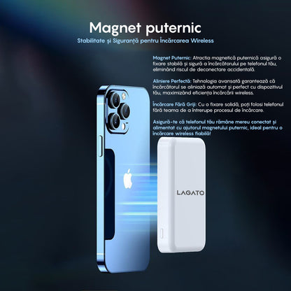 Baterie Externa MagSafe Lagato MS1 Pro 5000 mAh - Alb