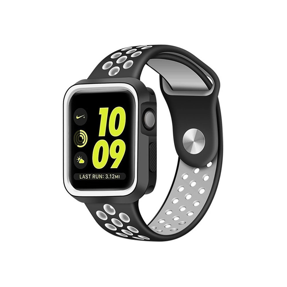 Carcasa Rugged - Apple Watch 1/2/3 - 38MM - Negru/Alb