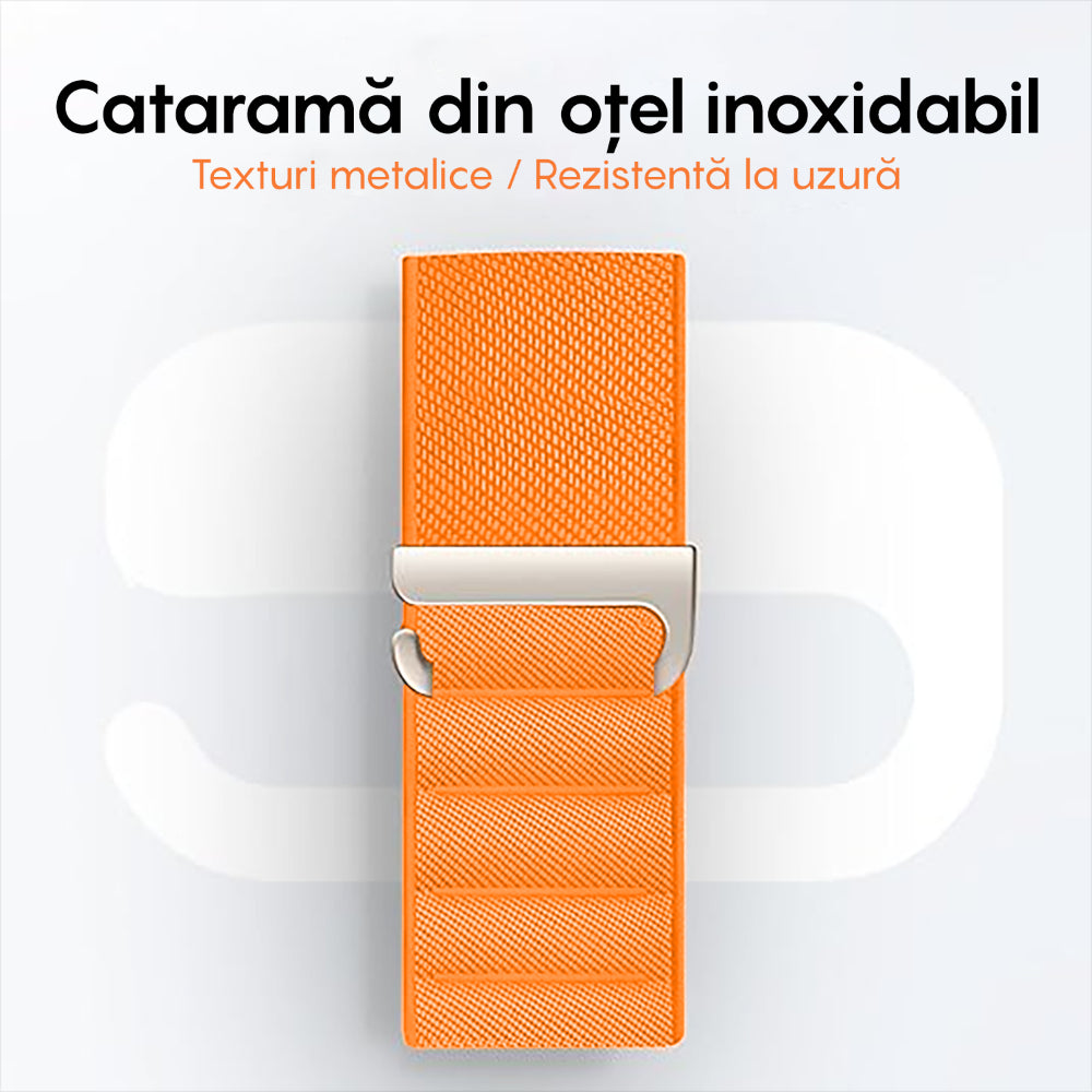 Curea Alpine Summit - Apple Watch 1/2/3/4/5/6/7/8/9/SE - 38/40/41 MM - Portocaliu