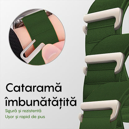 Curea Alpine Summit - Apple Watch 1/2/3/4/5/6/7/8/9/SE - 38/40/41 MM - Verde Inchis