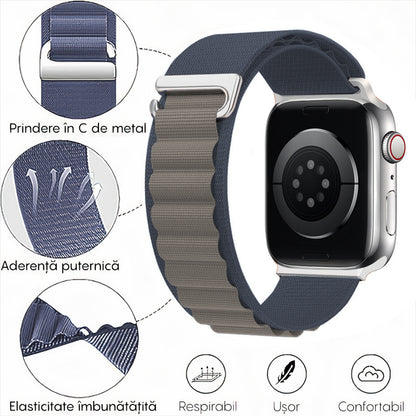 Curea Alpine Summit - Apple Watch 1/2/3/4/5/6/7/8/9/SE/Ultra 1/Ultra 2 - 42/44/45/49 MM - Albastru