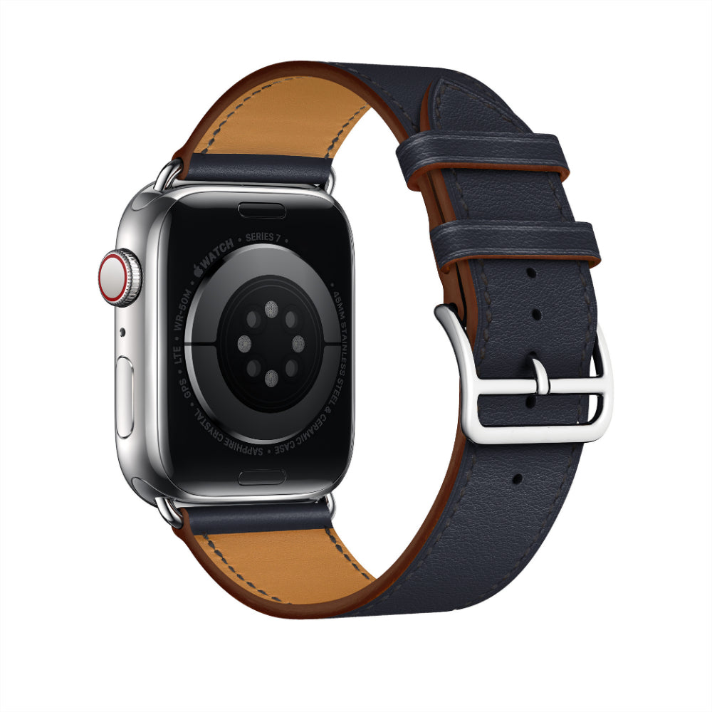 Curea Leather Elegance - Apple Watch 1/2/3/4/5/6/7/8/9/SE - 38/40/41 MM - Midnight Blue