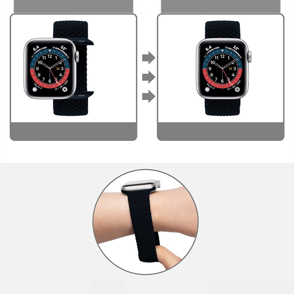 Curea Braided Breeze - Apple Watch 1/2/3/4/5/6/7/8/9/SE - 38/40/41 MM - L - Charcoal