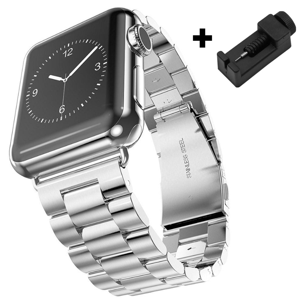 Curea Metallic Link - Apple Watch 1/2/3/4/5/6/7/8/9/SE - 38/40/41 MM - Silver