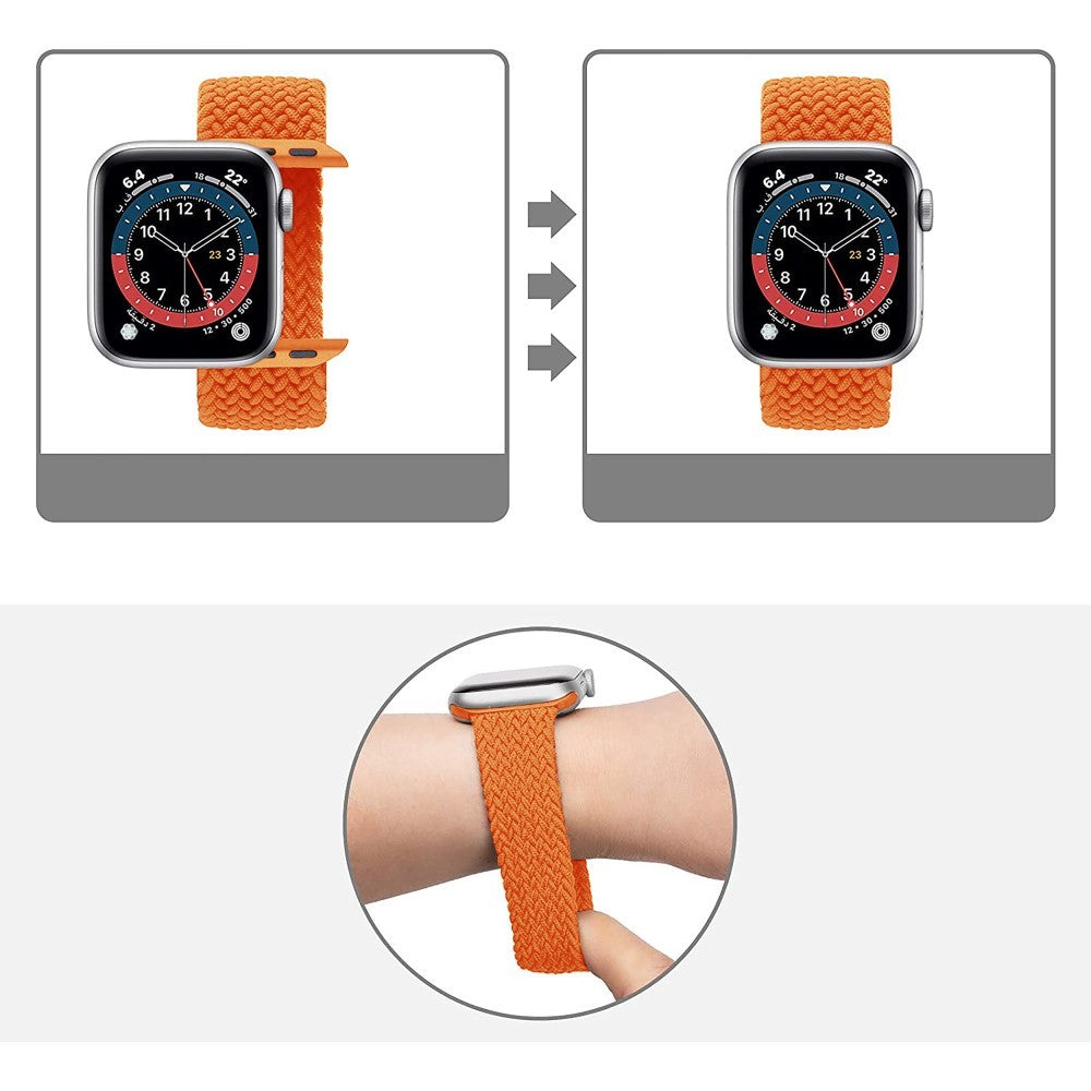 Curea Braided Breeze - Apple Watch 1/2/3/4/5/6/7/8/9/SE - 38/40/41 MM - S - Orange