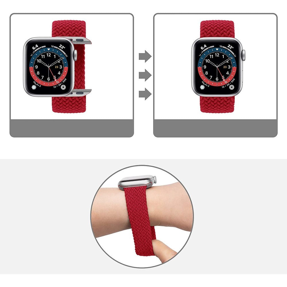 Curea Braided Breeze - Apple Watch 1/2/3/4/5/6/7/8/9/SE - 38/40/41 MM - XS - Red