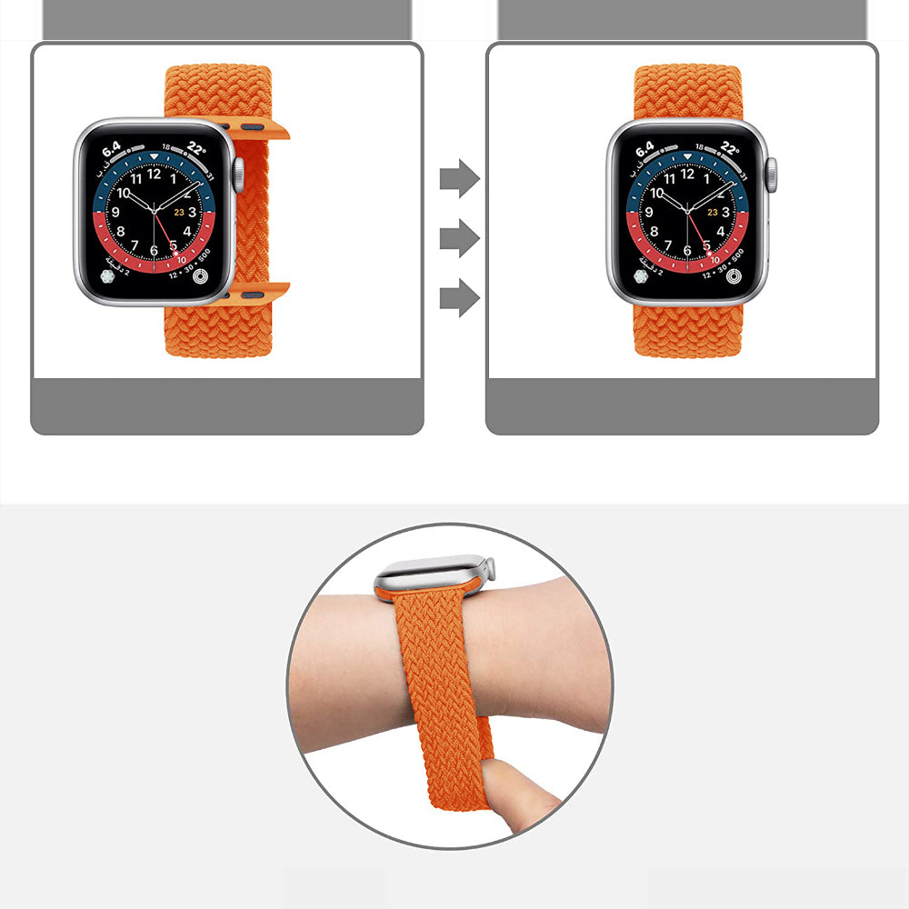 Curea Braided Breeze - Apple Watch 1/2/3/4/5/6/7/8/9/SE/Ultra 1/Ultra 2 - 42/44/45/49 MM - XS - Orange