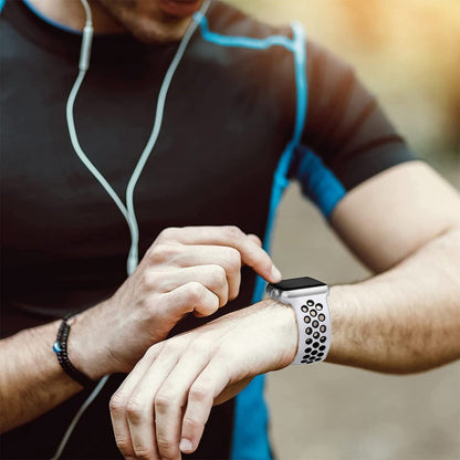 Curea Sport Loop Active - Apple Watch 1/2/3/4/5/6/7/8/9/SE/Ultra 1/Ultra 2 - 42/44/45/49 MM - M/L - White/Black