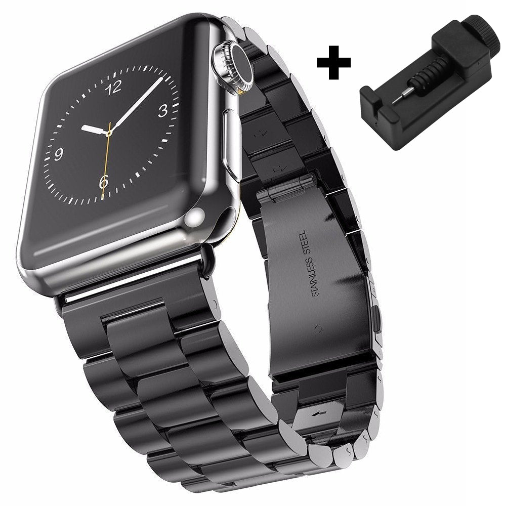 Curea Metallic Link - Apple Watch 1/2/3/4/5/6/7/8/9/SE/Ultra 1/Ultra 2 - 42/44/45/49 MM - Negru