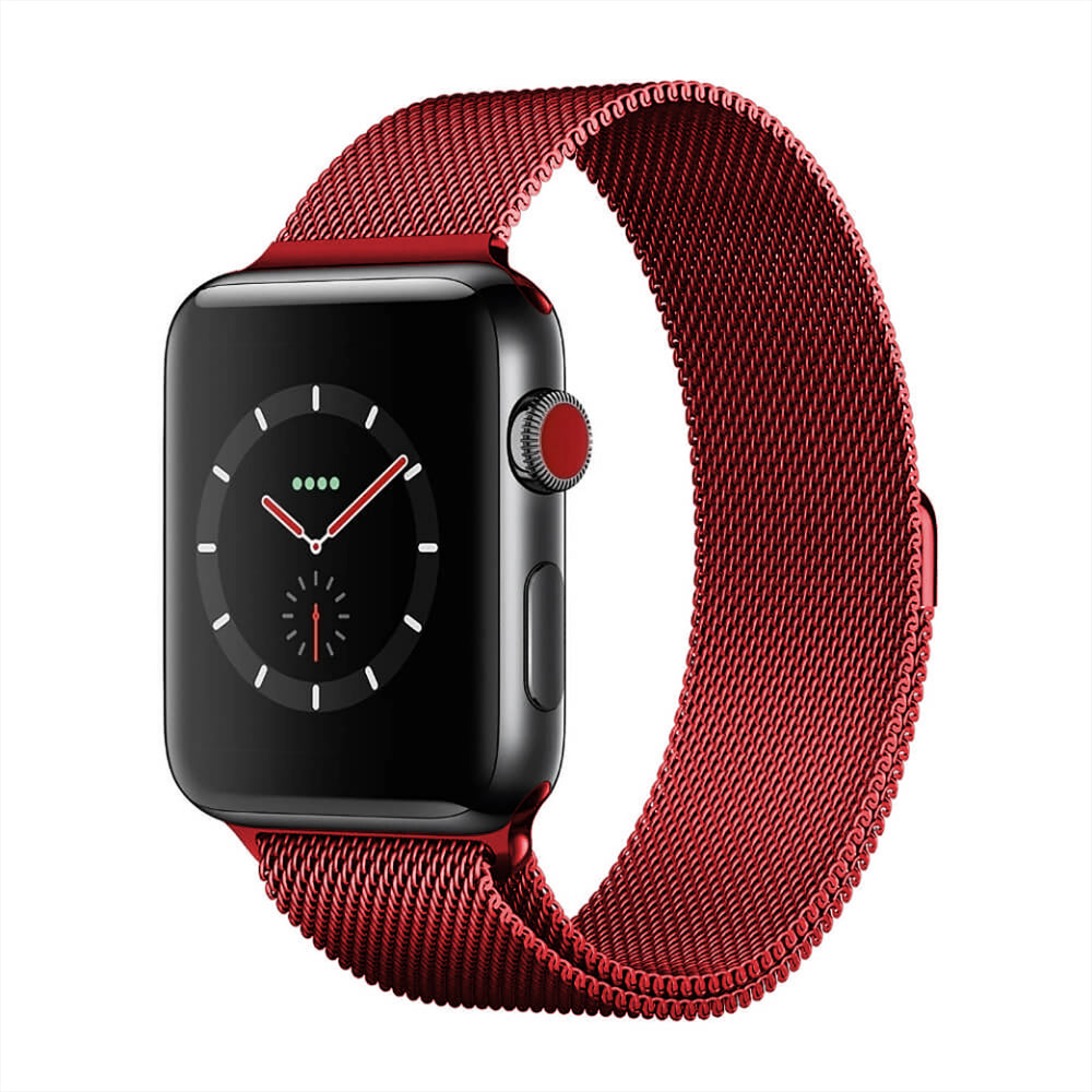 Curea Milanese Classic - Apple Watch 1/2/3/4/5/6/7/8/9/SE/Ultra 1/Ultra 2 - 42/44/45/49 MM - Red