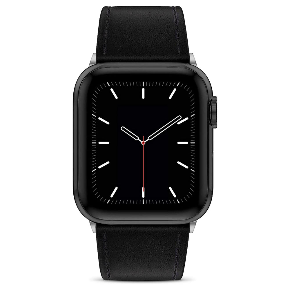 Curea Leather Heritage - Apple Watch 1/2/3/4/5/6/7/8/9/SE/Ultra 1/Ultra 2 - 42/44/45/49 MM - Negru