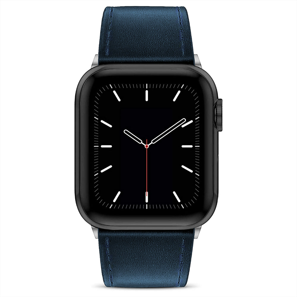 Curea Leather Heritage - Apple Watch 1/2/3/4/5/6/7/8/9/SE/Ultra 1/Ultra 2 - 42/44/45/49 MM - Albastru